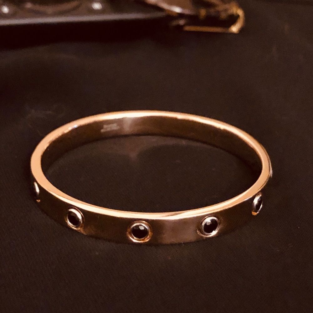 BRONZO ITALIA Black Spinel Station Bangle